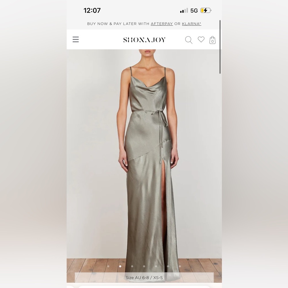 Shona joy la lune bias cowl maxi dress sage bridesmaid